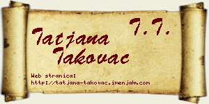 Tatjana Takovac vizit kartica